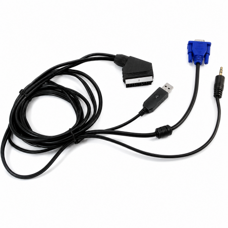 Cable Arcade VGA a RGB SCART 15.7Khz USB con Audio PC / Mister FPGA