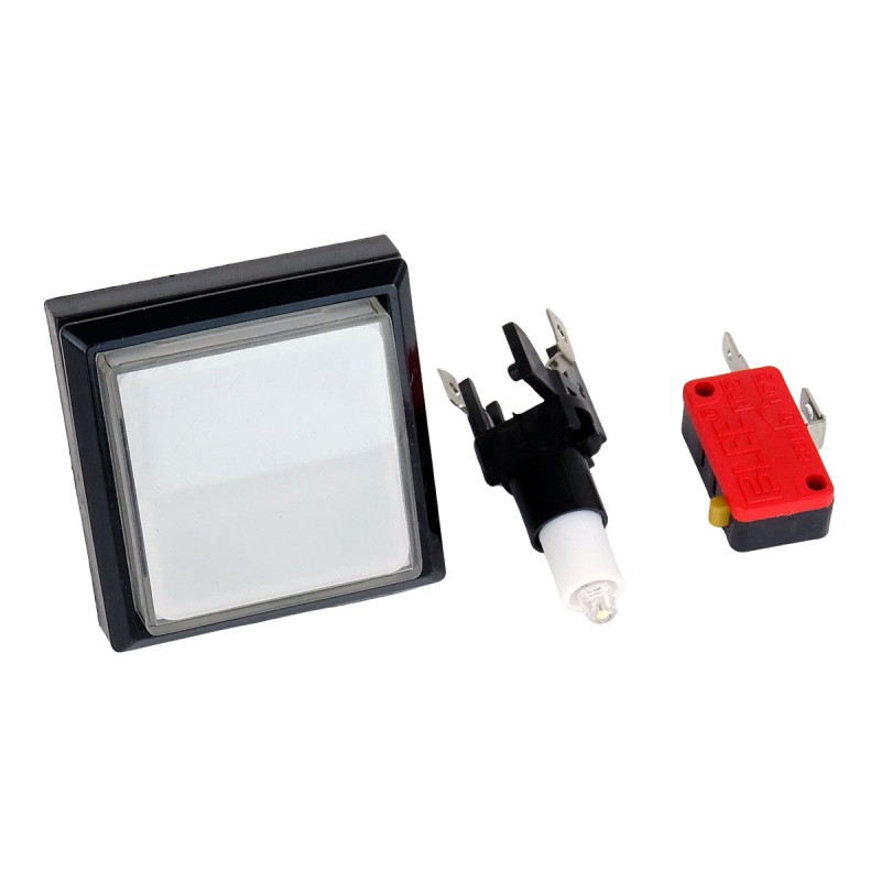 Led Square Button 51 x 51mm Square Flat Illuminated LED Button - Arcade Express