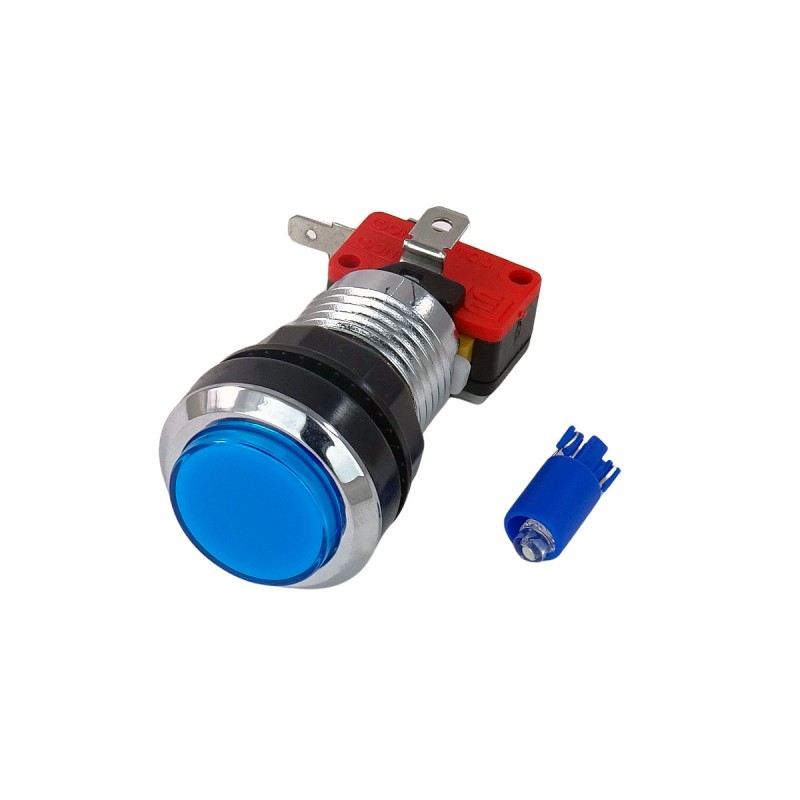 illuminated LED Chrome Arcade Button - Arcade Express