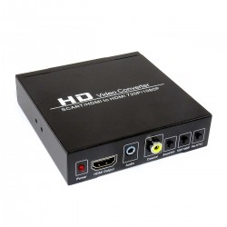 Convertidor Compatible con RGB Scart a HDMI compuesto AV VGA Scart a HDMI  convertidor de Cable interruptor escalador para PS2 wii reproductor de DVD  toTV - AliExpress