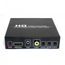 De Convertidor Euroconector Para HDMI Adaptador Vídeo Audio Estéreo TV  1080P HD