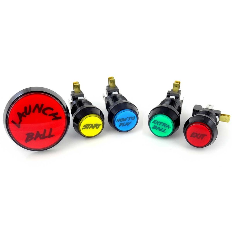 LED Illuminated Pinball Buttons Kit 5V12V Arcade Express