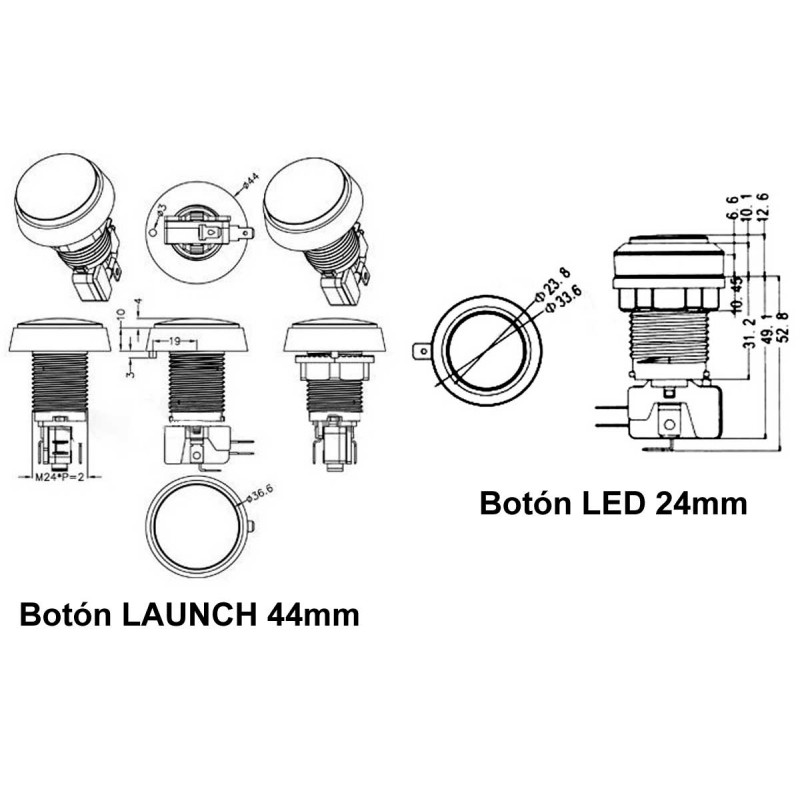 LED Illuminated Pinball Buttons Kit 5V12V Arcade Express