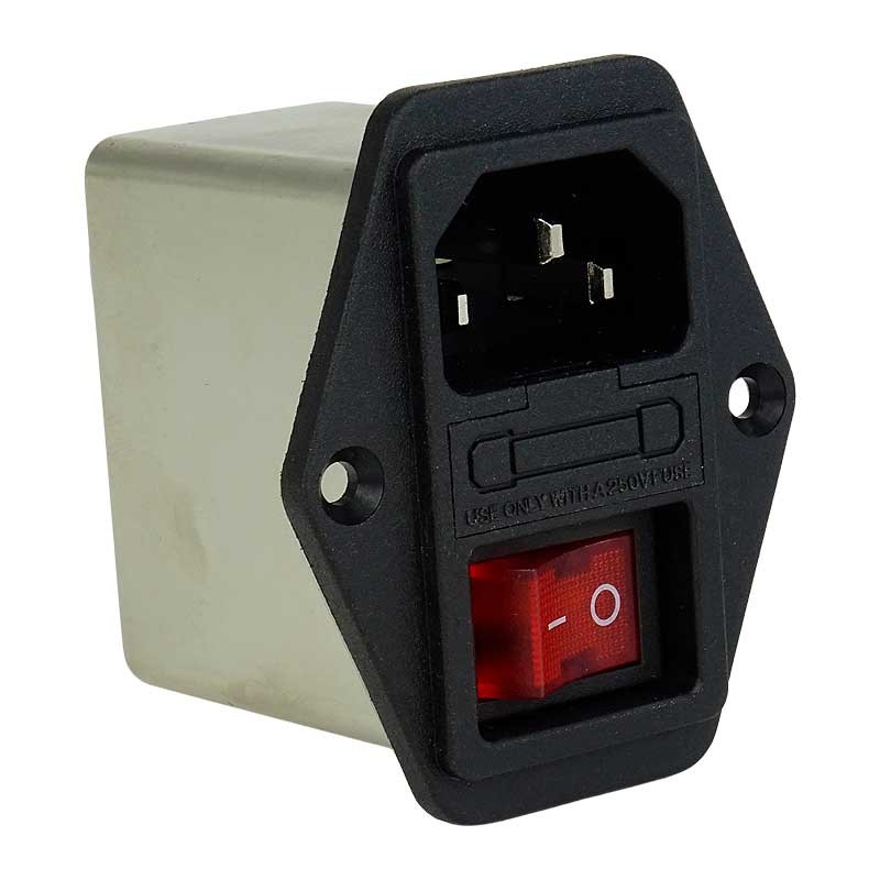 CW2B-T Switch Power Socket with EMI filter On / Off - Arcade Express