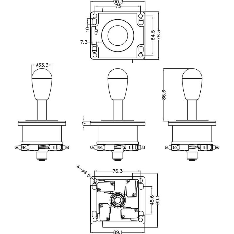 Baolian American Style Arcade Joystick Happ - Arcade Express