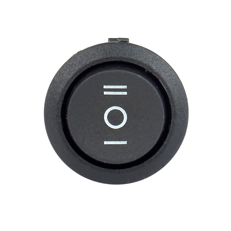 Mini Round 3-Pin ON-OFF-ON switch - Black - Arcade Express