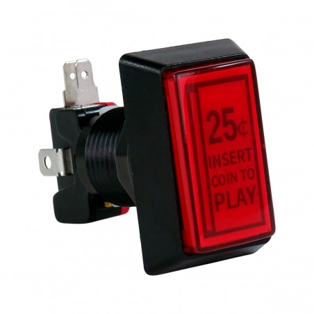 Botón Pulsador Crédito arcade Iluminado LED 0.25¢ USD