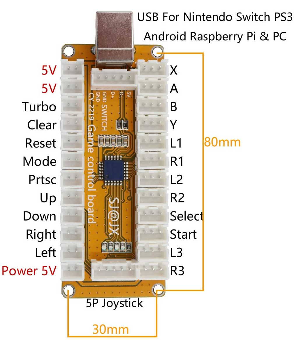 Controle para PC USB tipo Nintendo Compatível com Raspberry Pi